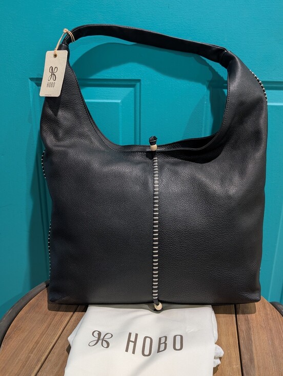 HOBO Handbags - NWT HOBO La Jolla Black Pebbled Leather Shoulder Hobo Bag